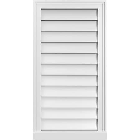 Ekena Millwork Vertical Surface Mount PVC Gable Vent w/ 2"W x 2"H , Brickmould Sill Frame, 18"W x 34"H GVPVE18X3403SN